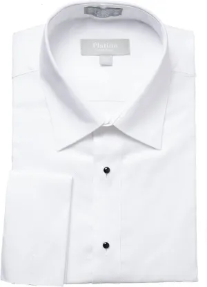Adam Baker Men's Tuxedo Shirt | French Cuff Laydown Collar Cotton Formal Regular Fit Dress Shirt for Prom Party Wedding