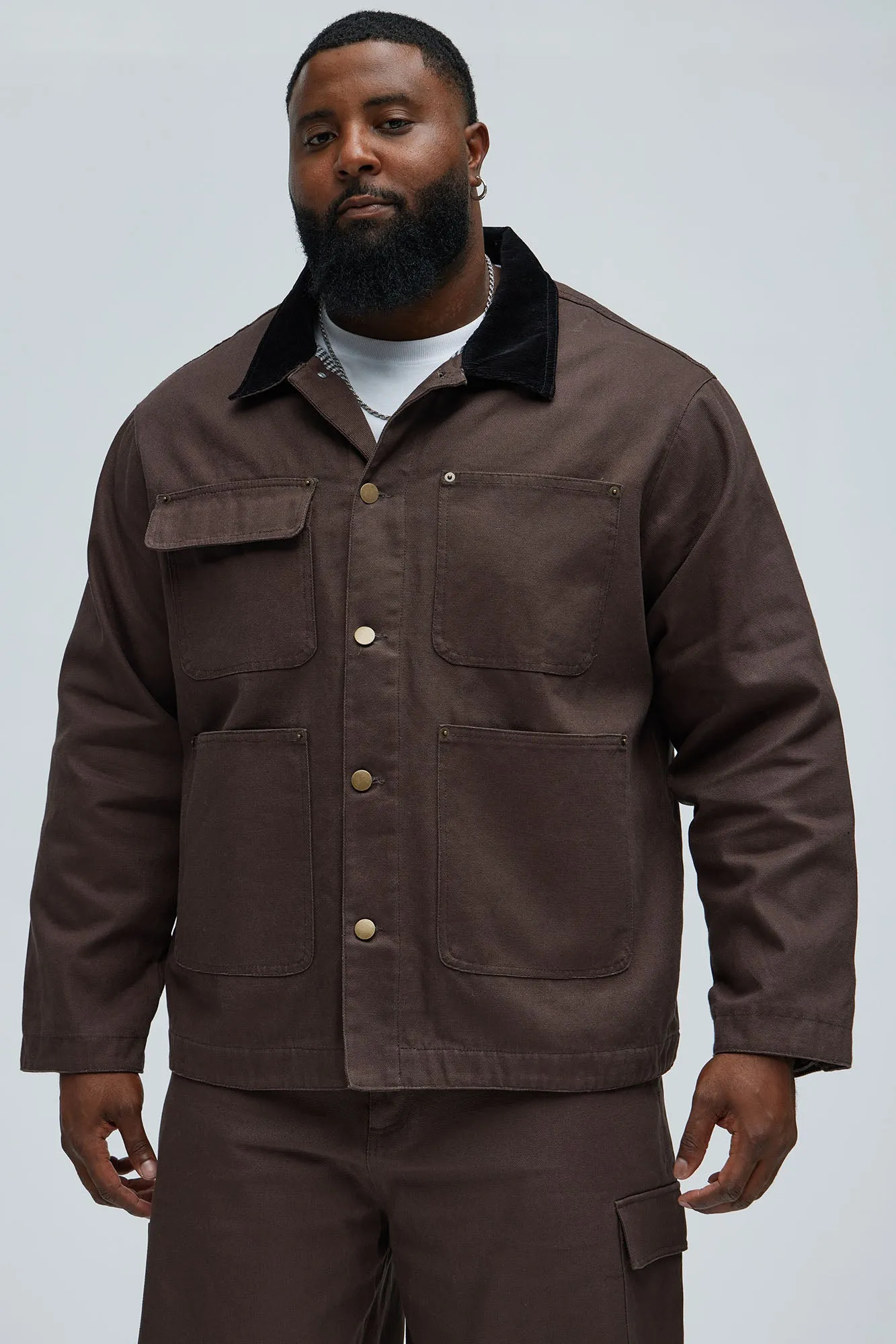 Alexander Utility Canvas Chore Jacket - Brown