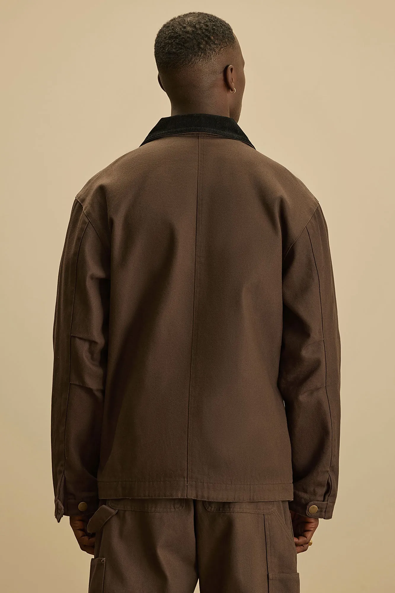 Alexander Utility Canvas Chore Jacket - Brown