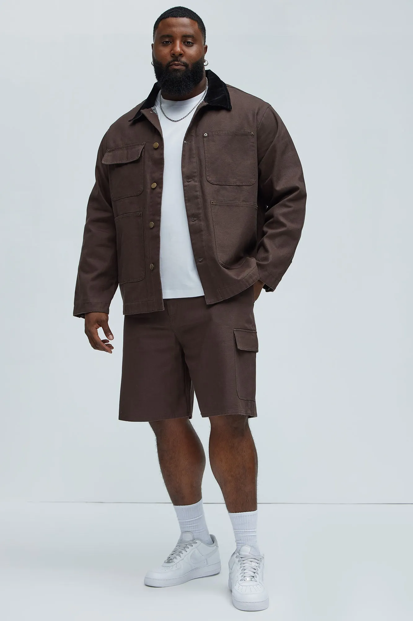 Alexander Utility Canvas Chore Jacket - Brown