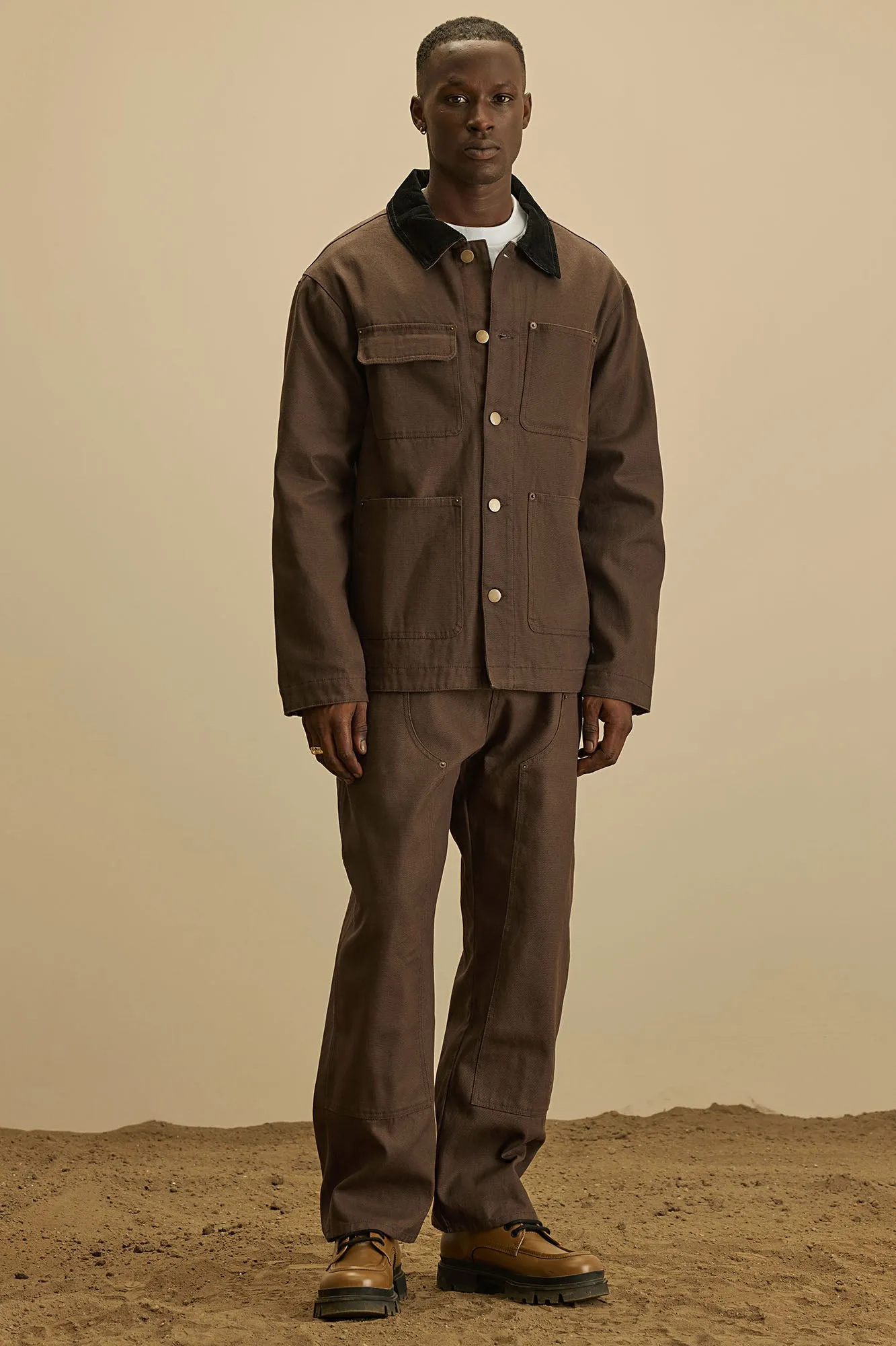 Alexander Utility Canvas Chore Jacket - Brown