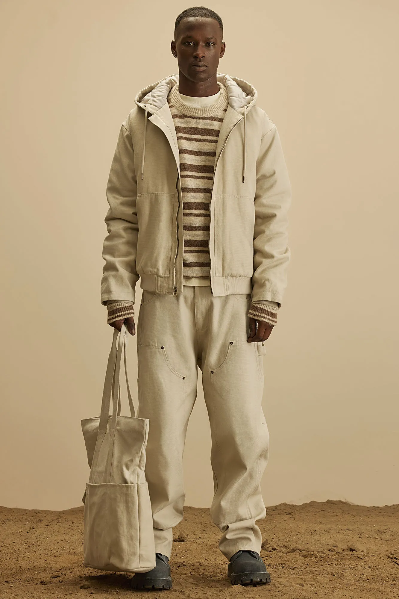 Alexander Utility Canvas Hooded Jacket - Off White