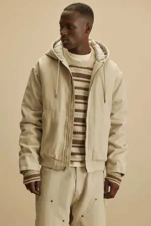 Alexander Utility Canvas Hooded Jacket - Off White