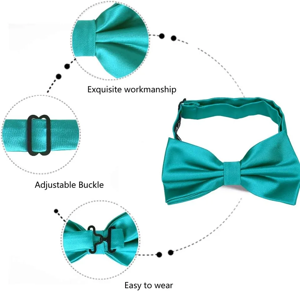 Alizeal Mens Tuxedo Bow Tie, Hanky and Cufflinks Set