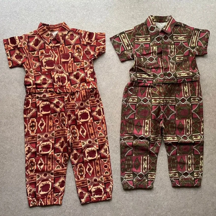 [&pal] tile pattern jumpsuit (red)