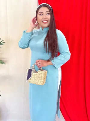 Ao Dai Vietnam Ao Dai Dress Blue Includes One Ao Dai Top And Pants