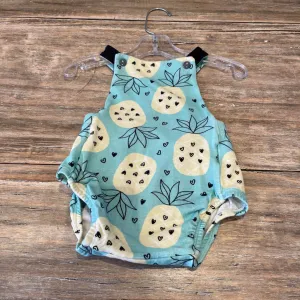 Aqua Pineapple shortalls 0-3m