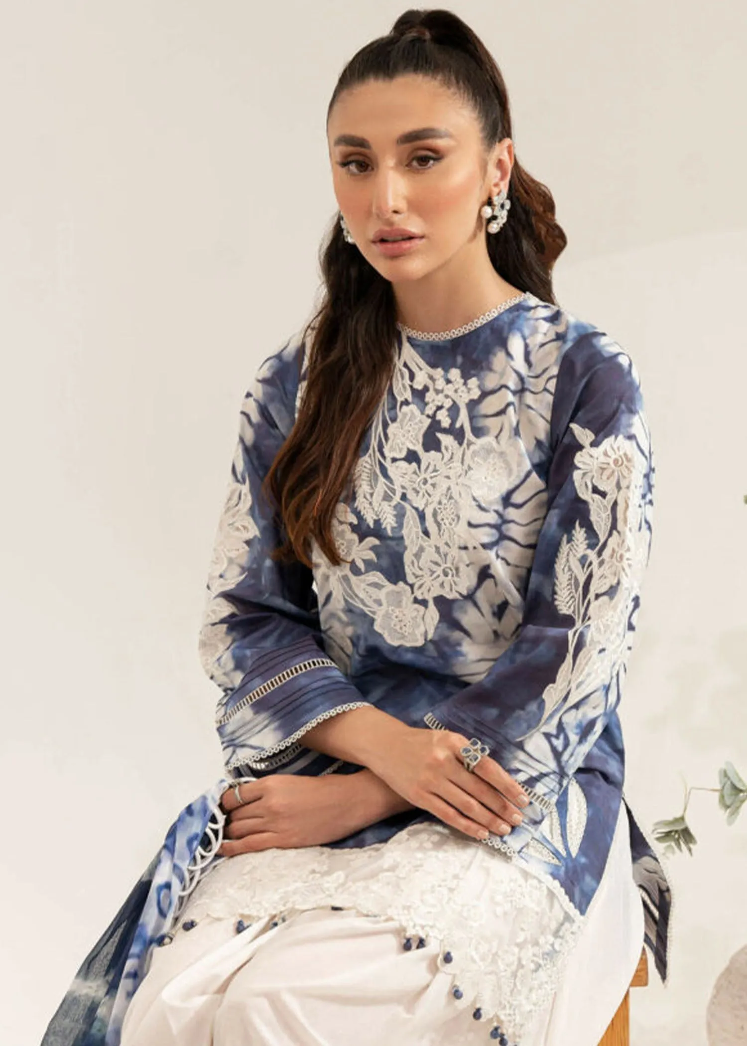Asifa & Nabeel Leia Lawn Collection – MAVI (LL-16)