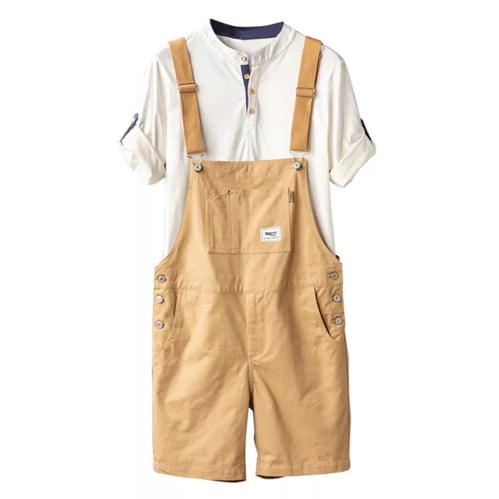 BCKG Men's COLOR-Bib Short Overalls