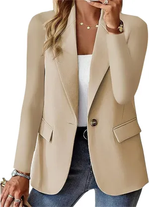 Blazer Jackets for Women Business Casual Long Sleeve Lapel Open Front Work Blazers Dressy Solid Office Suit Jackets