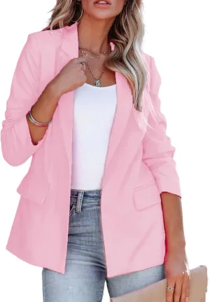 Blazers for Women Dressy Casual Business Jacket Open Front Cardigan Long Sleeve Lapel Blazer Work Office Suit Jackets