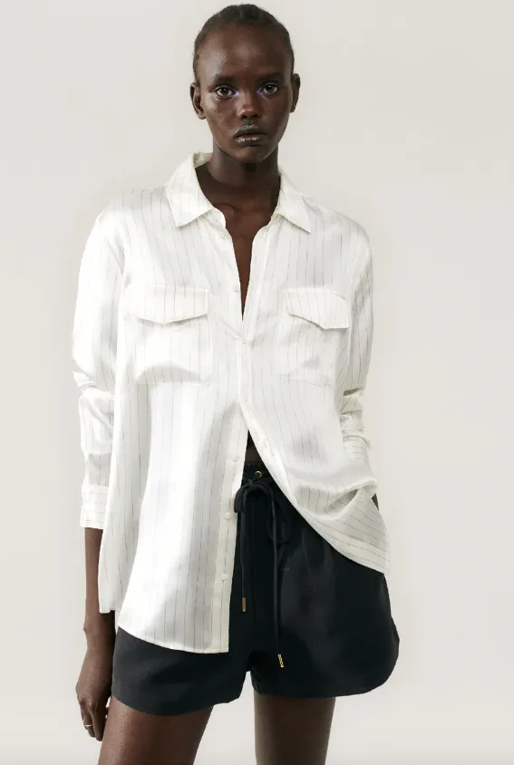 BOYFRIEND SHIRT WHITE PINSTRIPE