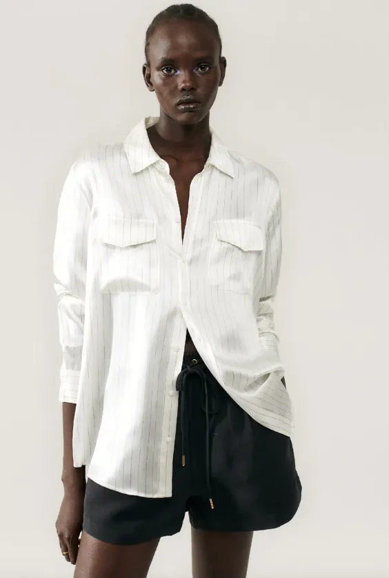 BOYFRIEND SHIRT WHITE PINSTRIPE