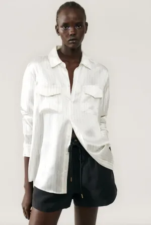 BOYFRIEND SHIRT WHITE PINSTRIPE