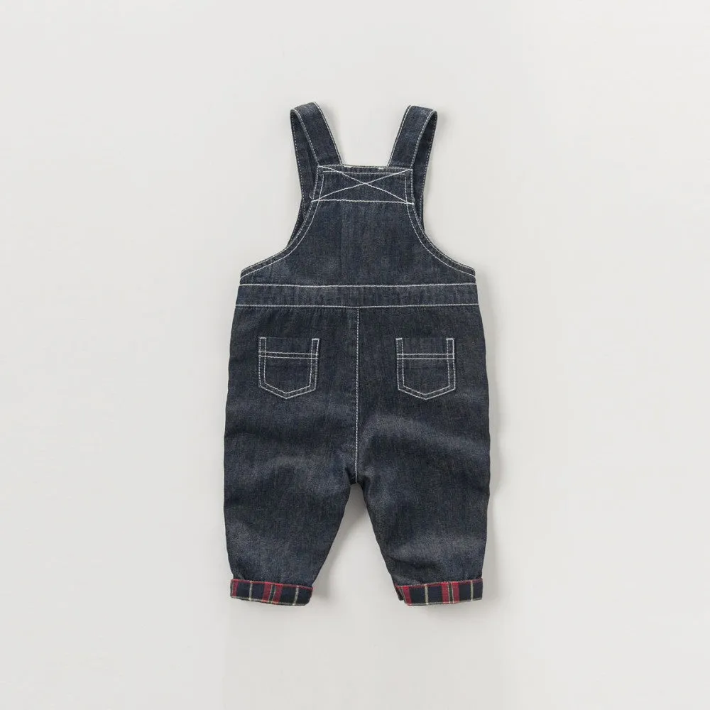 Boys' Flannel-lined Denim Overalls