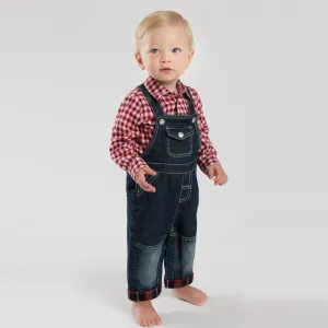 Boys' Flannel-lined Denim Overalls