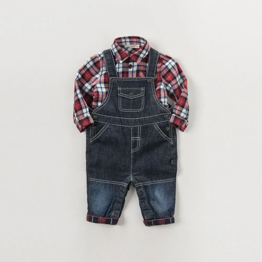 Boys' Flannel-lined Denim Overalls