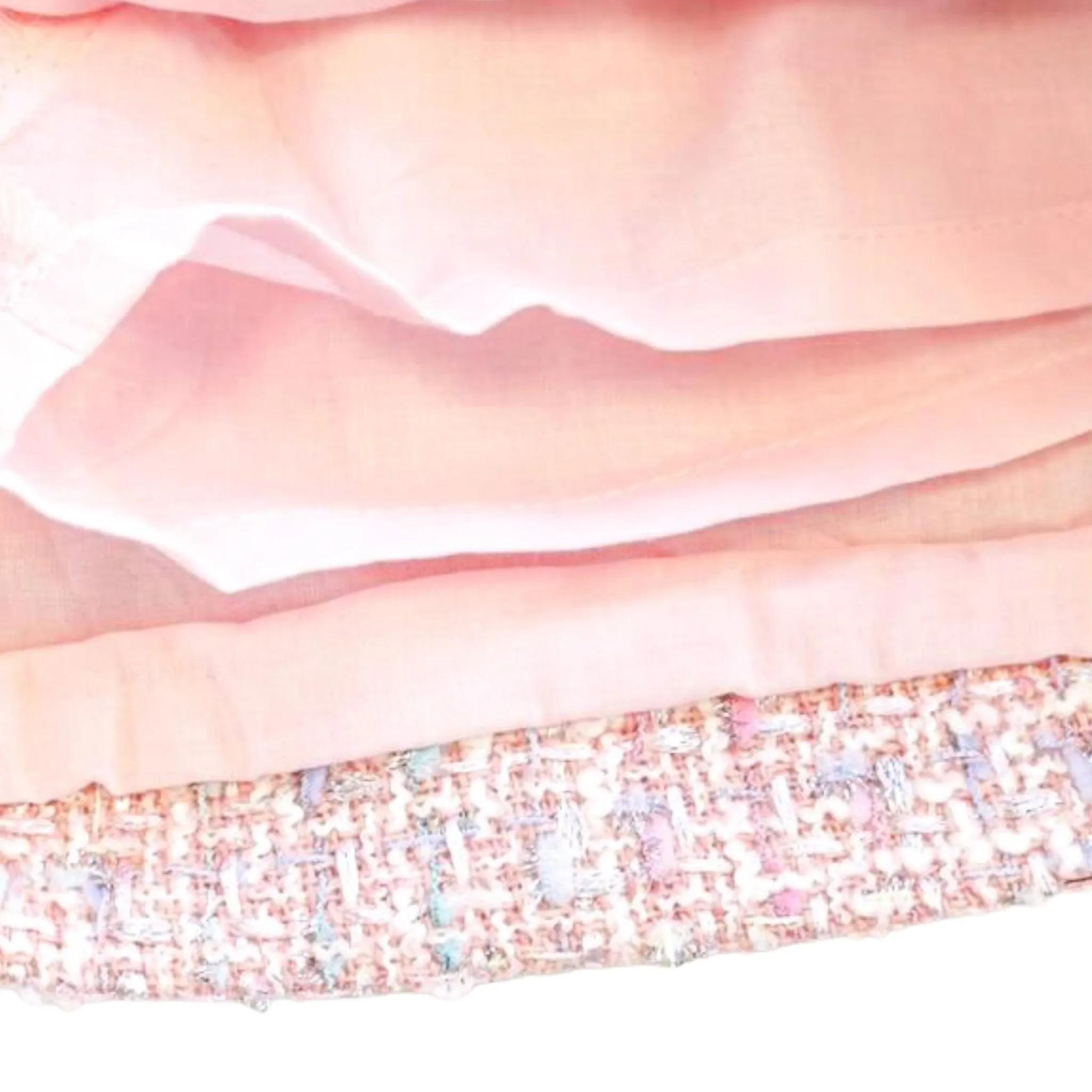Button Front Pink Tweed Skirt