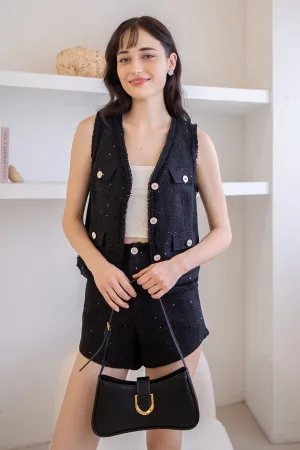 CAMILLE TWEED 2-PC SET IN BLACK