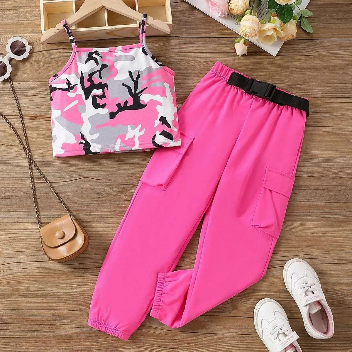 Camouflage Avant-garde Girl's Top & Pants Set - Kids Girls (2pcs)