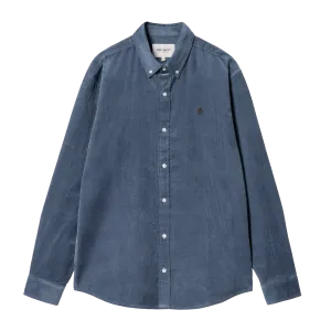 Carhartt WIP L/S Madison Fine Cord Shirt - Blue / Black