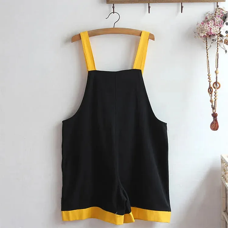 Cartoon Puppy Letter Embroidery Hooded T-Shirt Overalls Pants