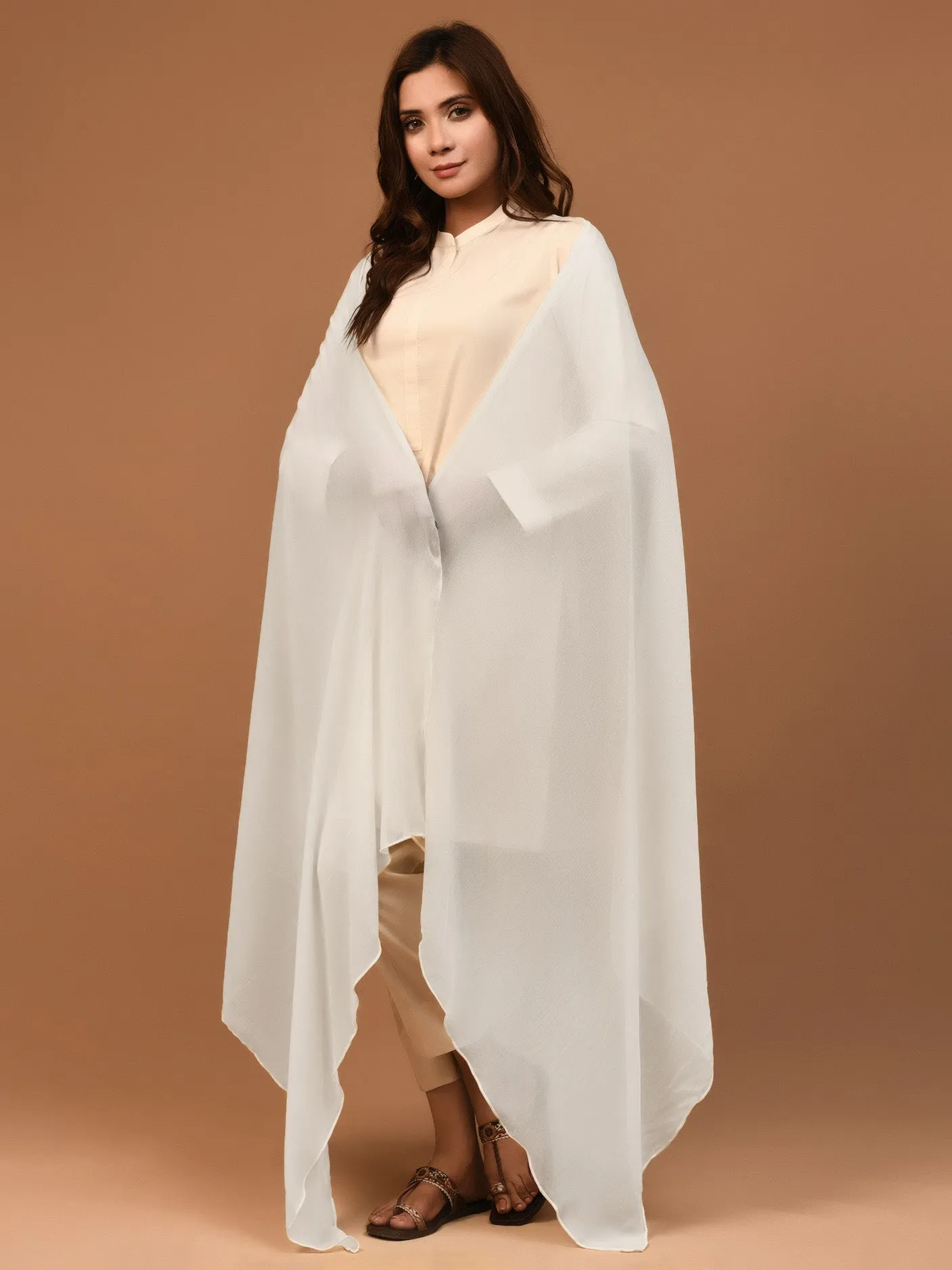 Chiffon Dupatta - White