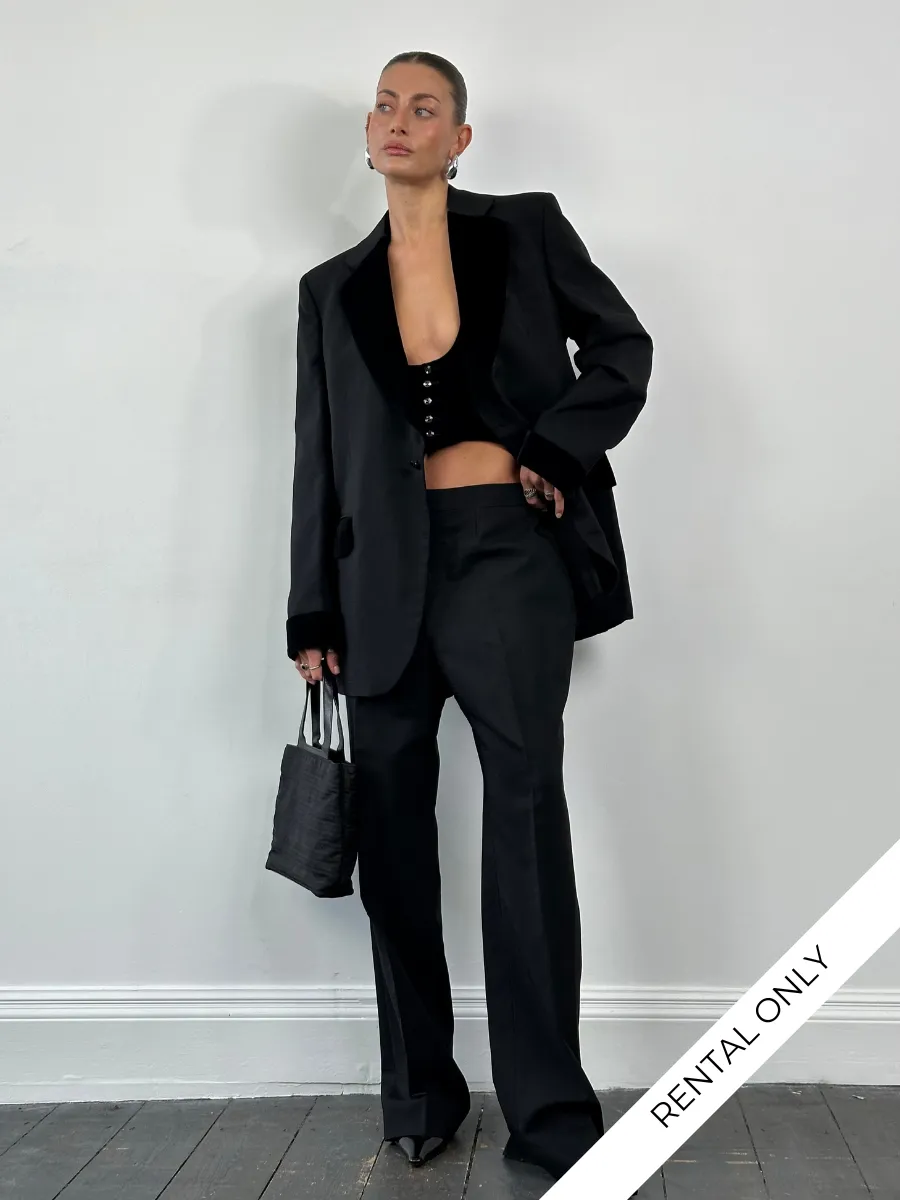 Christian Dior Velvet Tuxedo Three Piece Suit - 44L/W30