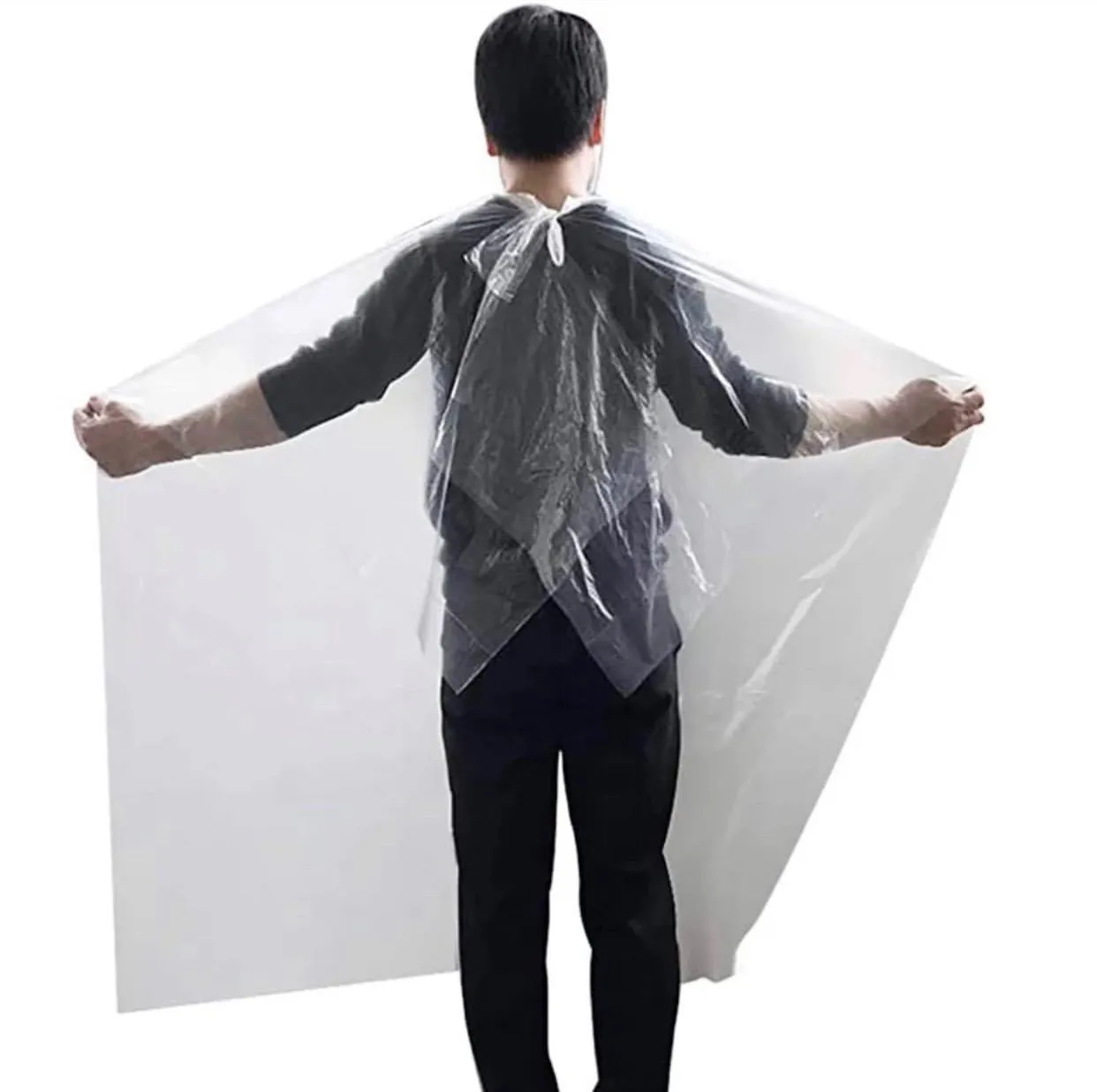 Clear Plastic Disposable Capes 100 Count