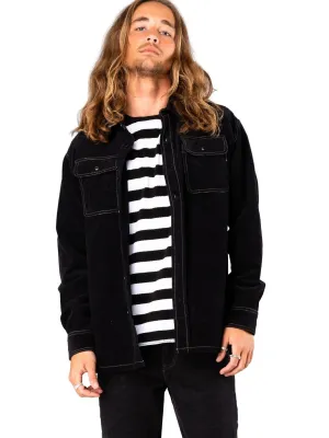 Coop Corduroy Long Sleeve Shirt - Black Fennel