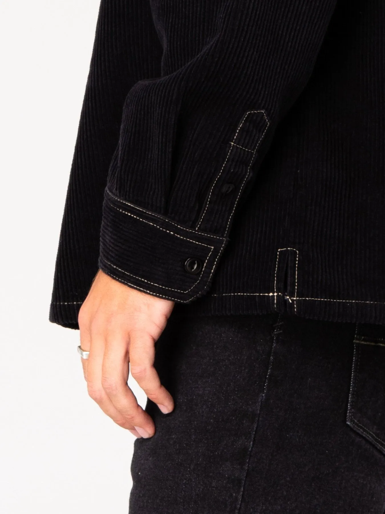 Coop Corduroy Long Sleeve Shirt - Black Fennel