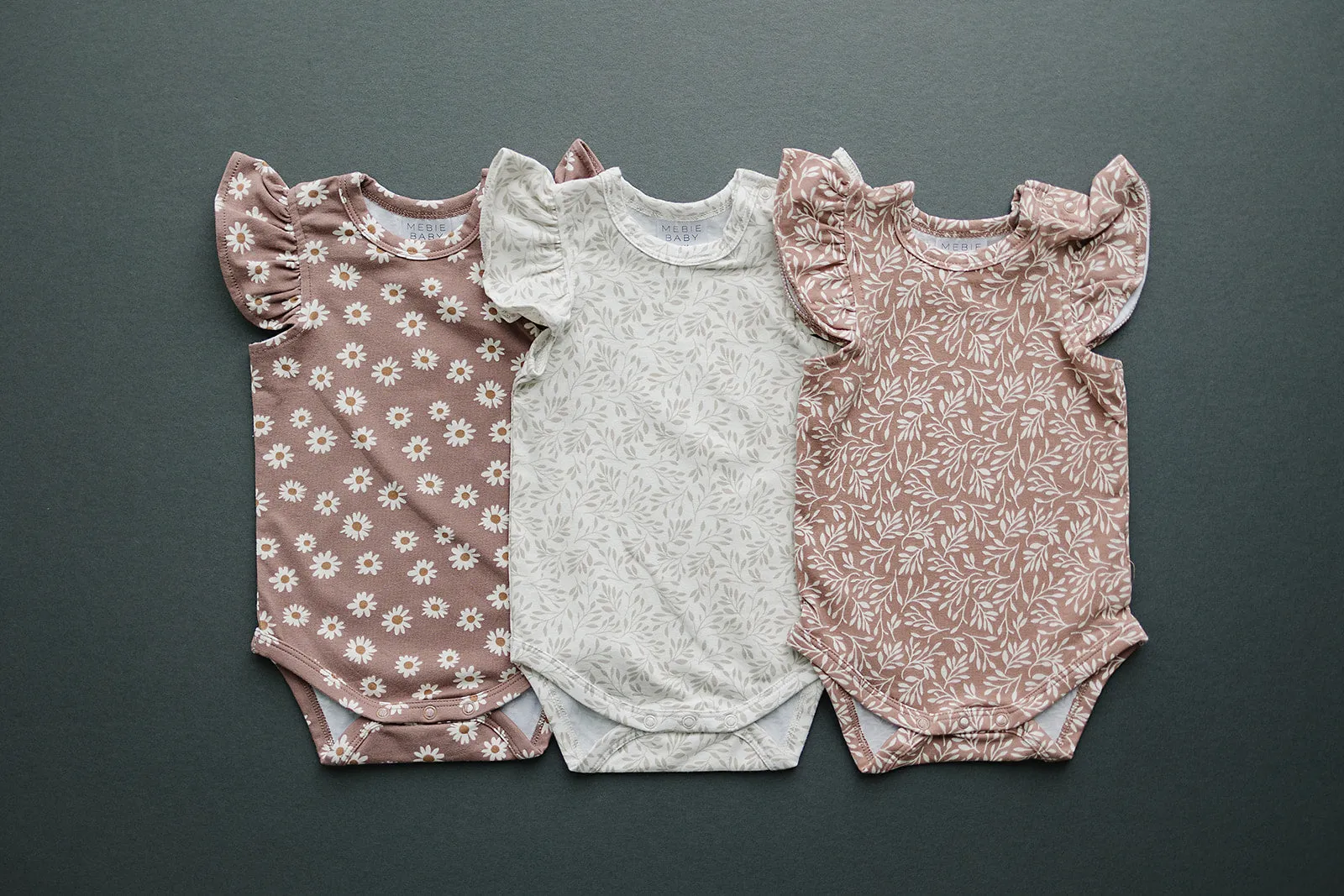 Cream Vines Ruffle Sleeve Bodysuit
