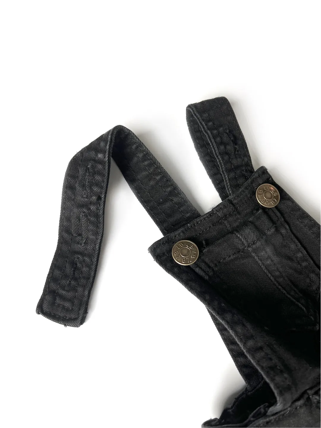 Denim Short Overalls- Black Wash