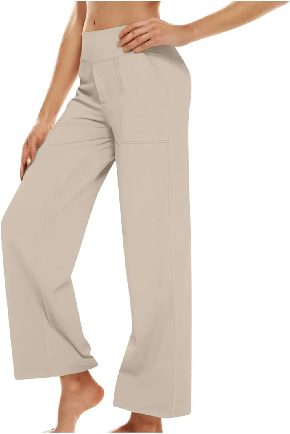 Dress Pants Women Work Business Pants Tummy Control Office Straight Wide Leg Trousers High Waisted Ladies Slacks