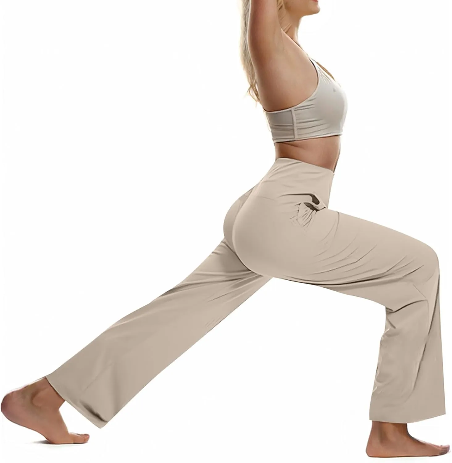 Dress Pants Women Work Business Pants Tummy Control Office Straight Wide Leg Trousers High Waisted Ladies Slacks
