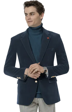EJ Samuel French Blue Velvet Blazer J134