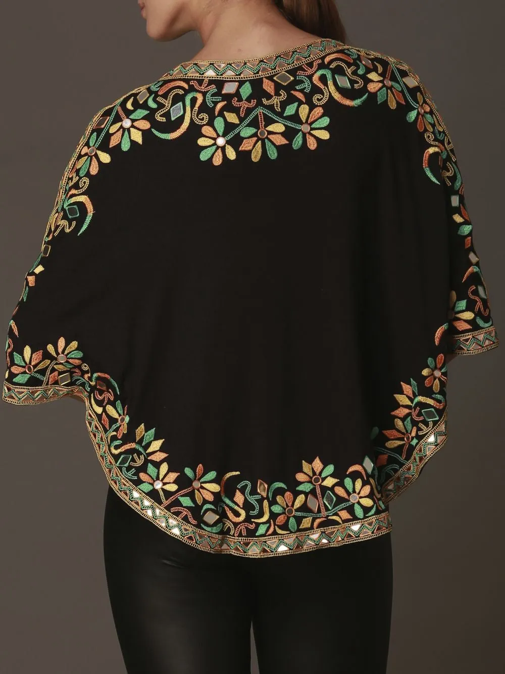 Embroidered Short Cape