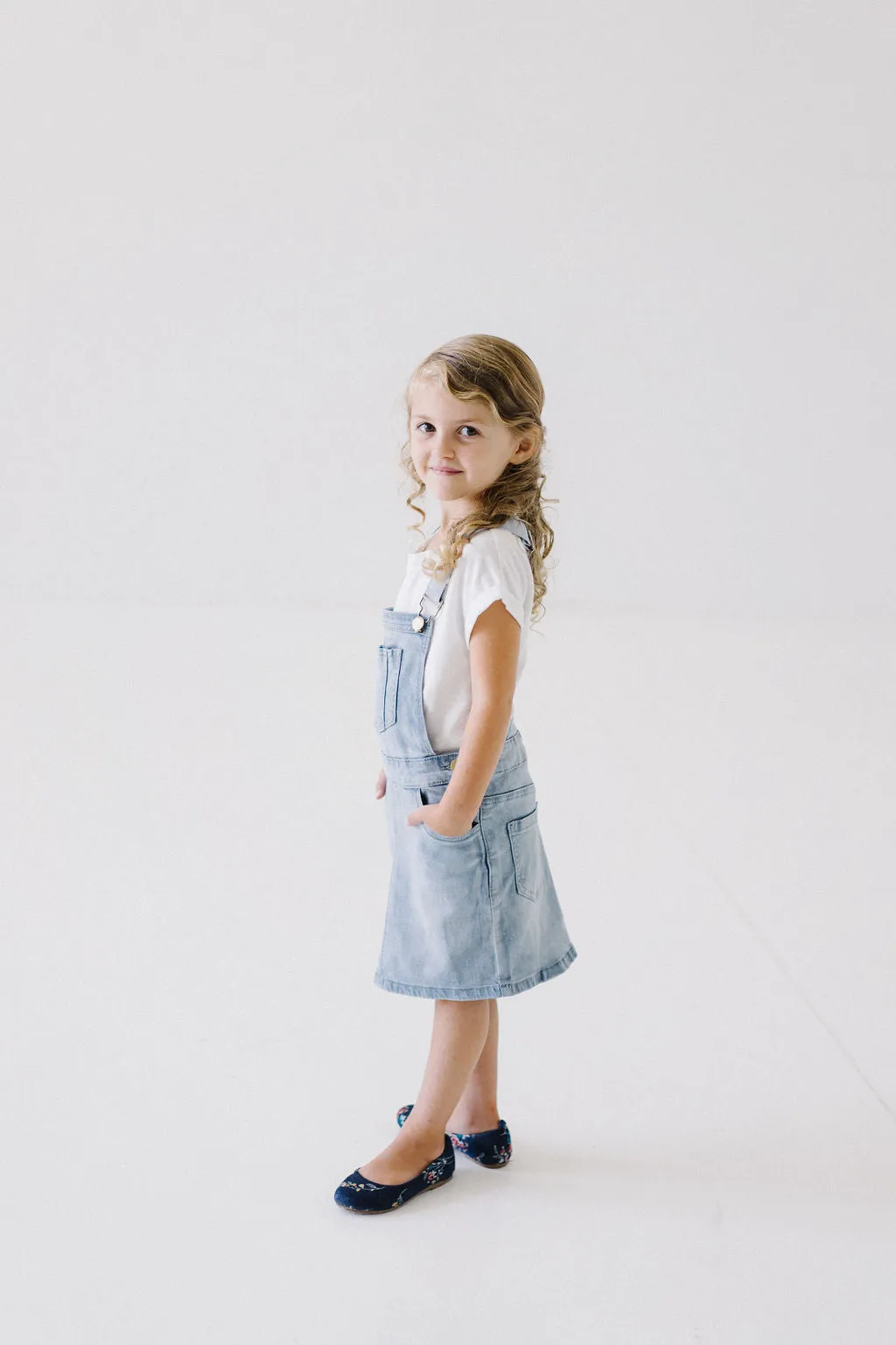 'Emerson' Girl Light Denim Skirt Overalls
