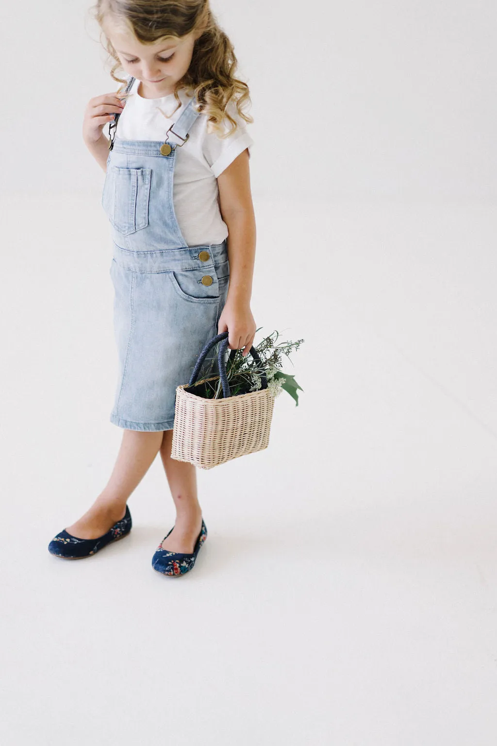 'Emerson' Girl Light Denim Skirt Overalls