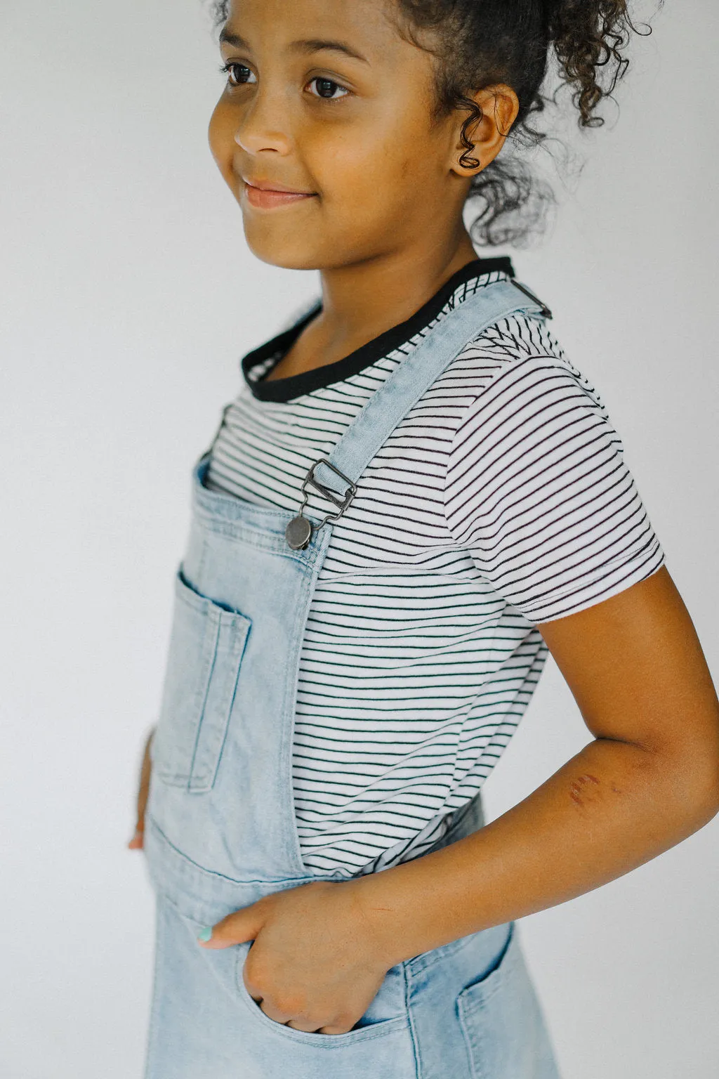 'Emerson' Girl Light Denim Skirt Overalls
