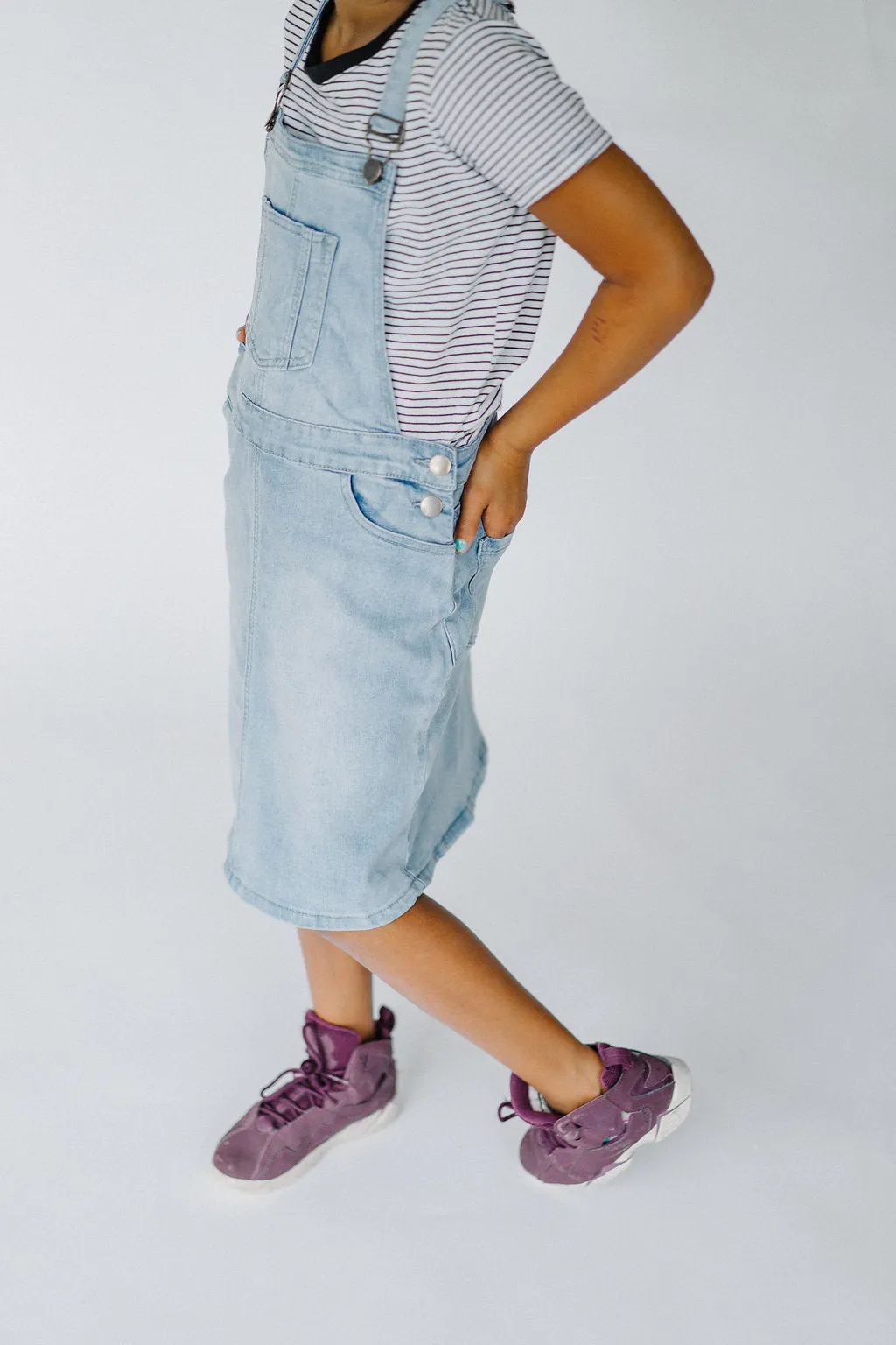 'Emerson' Girl Light Denim Skirt Overalls