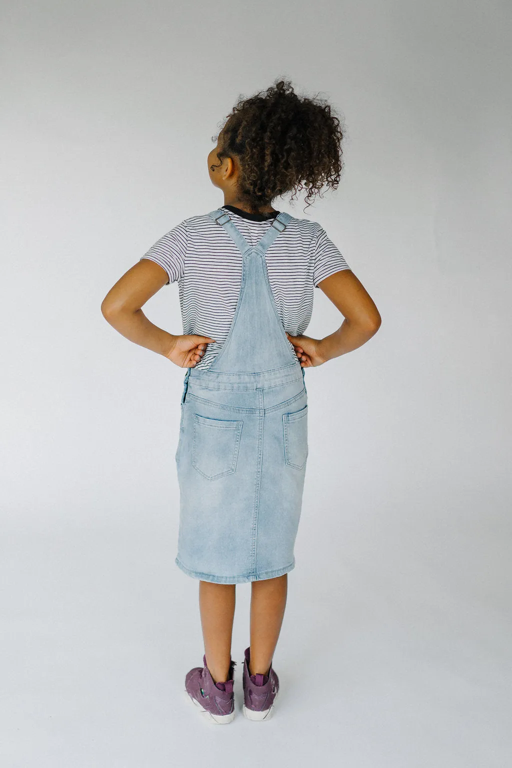 'Emerson' Girl Light Denim Skirt Overalls