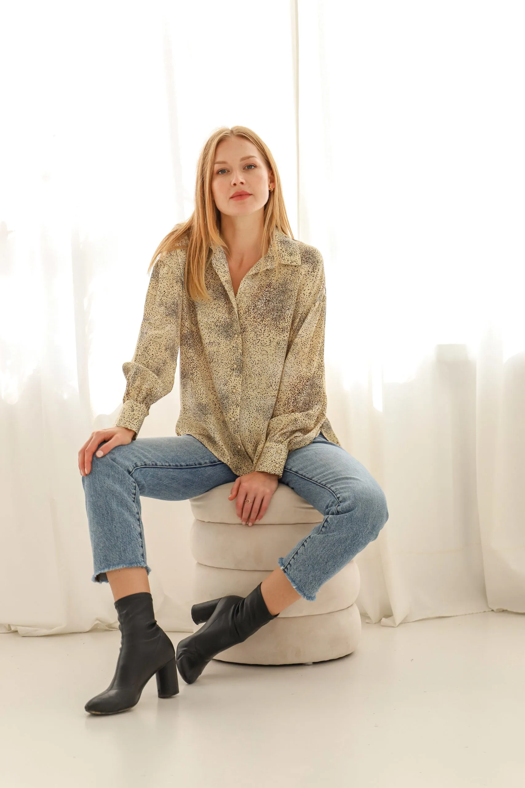 Enteliér Silk Shirt Sand Dune
