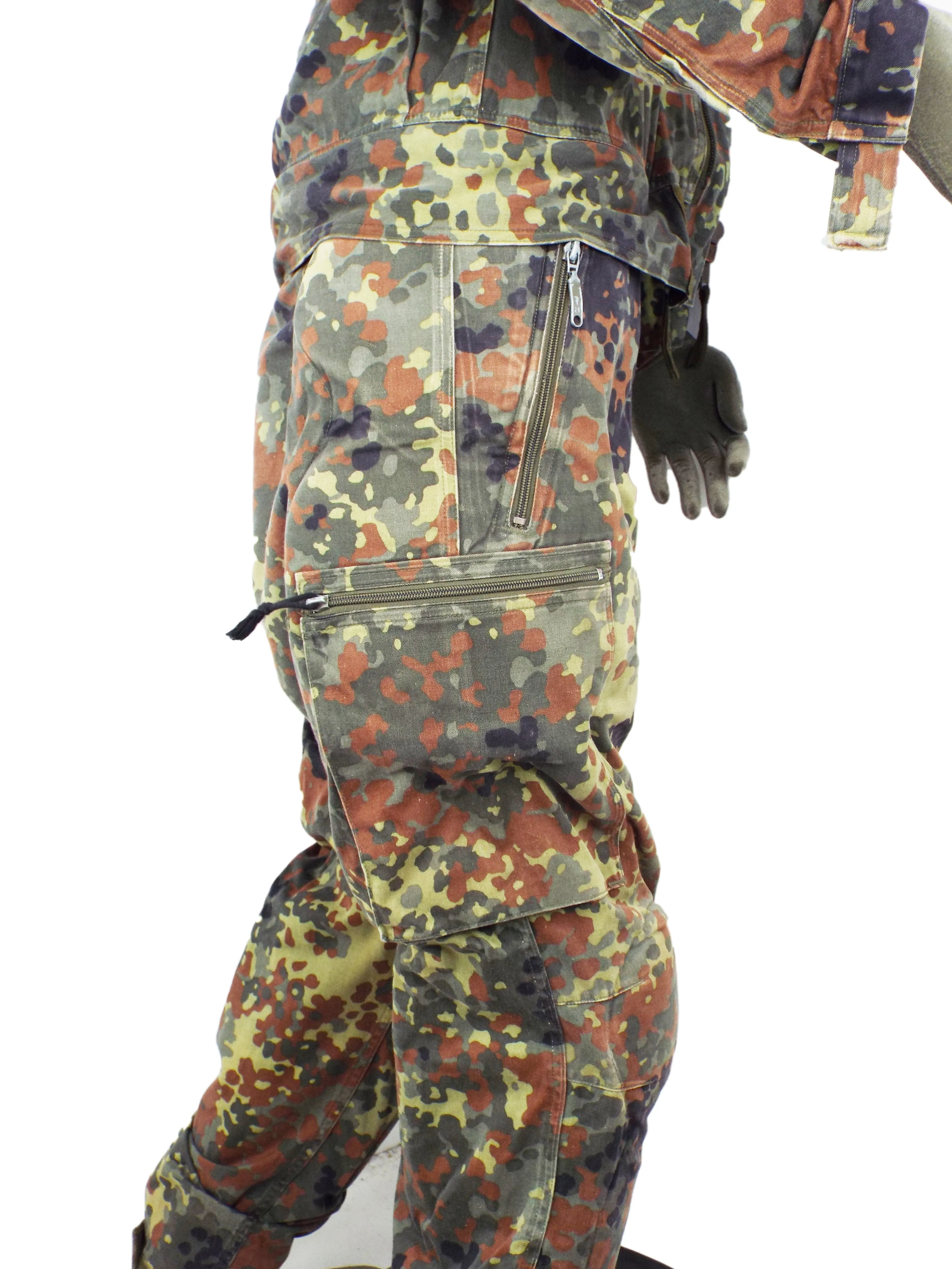 German Armoured Fighting Vehicle Two-piece padded Tank Suit / coveralls - Flecktarn camo