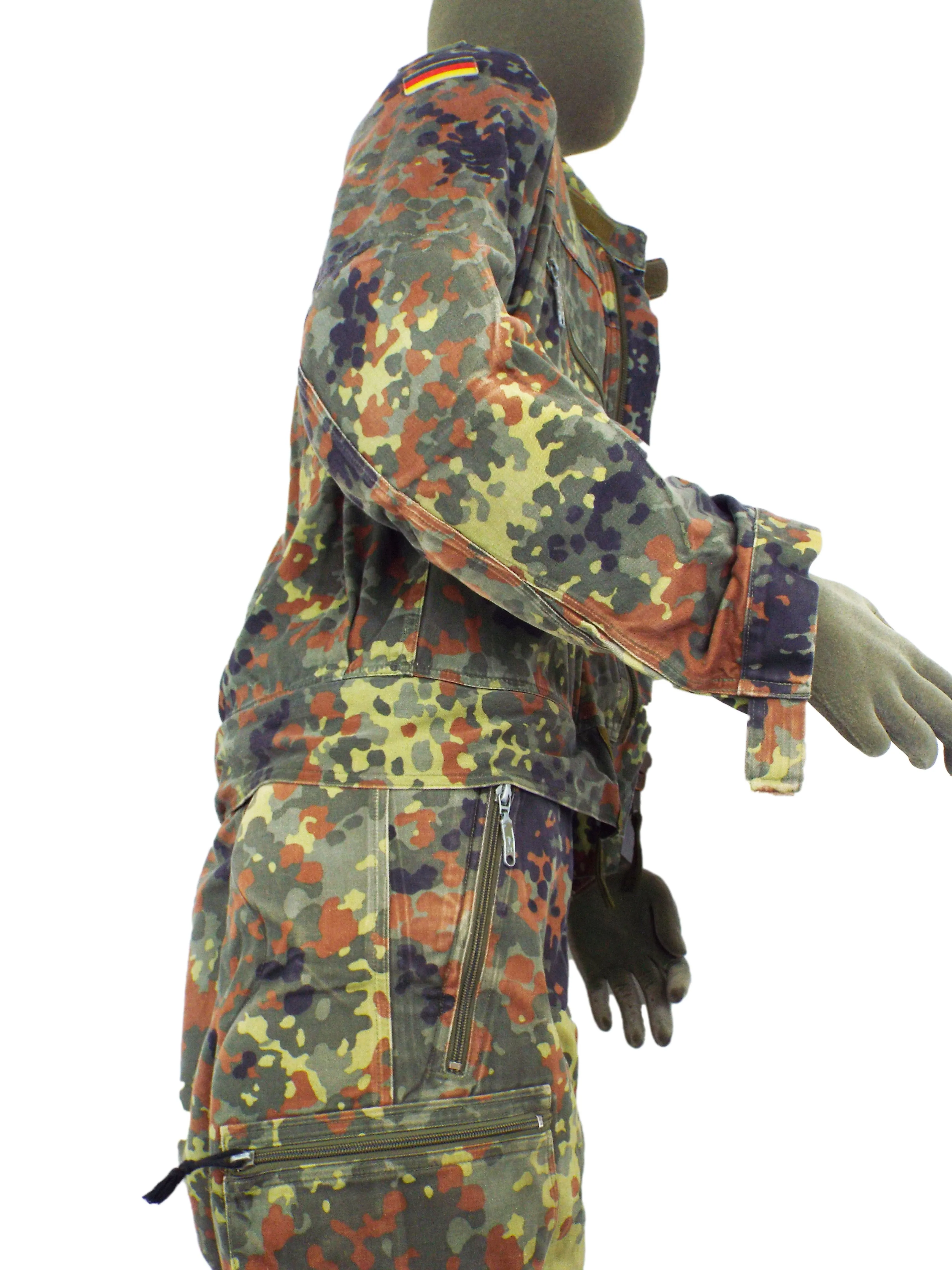 German Armoured Fighting Vehicle Two-piece padded Tank Suit / coveralls - Flecktarn camo