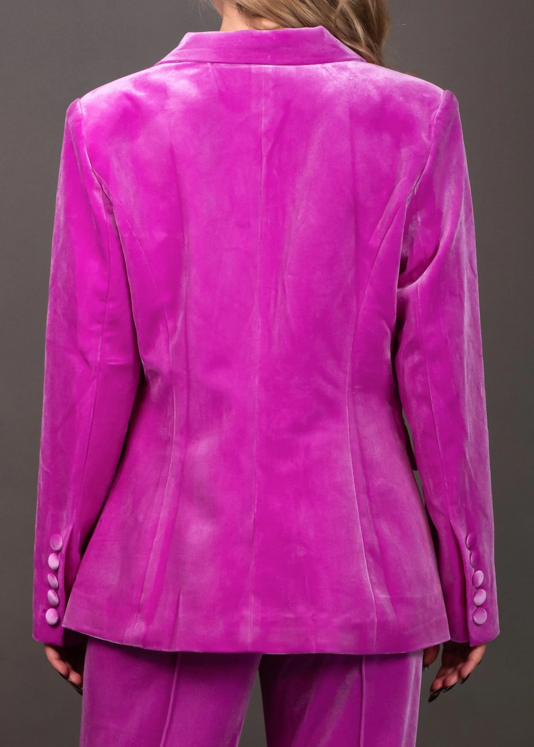 Hot Pink Velvet Blazer