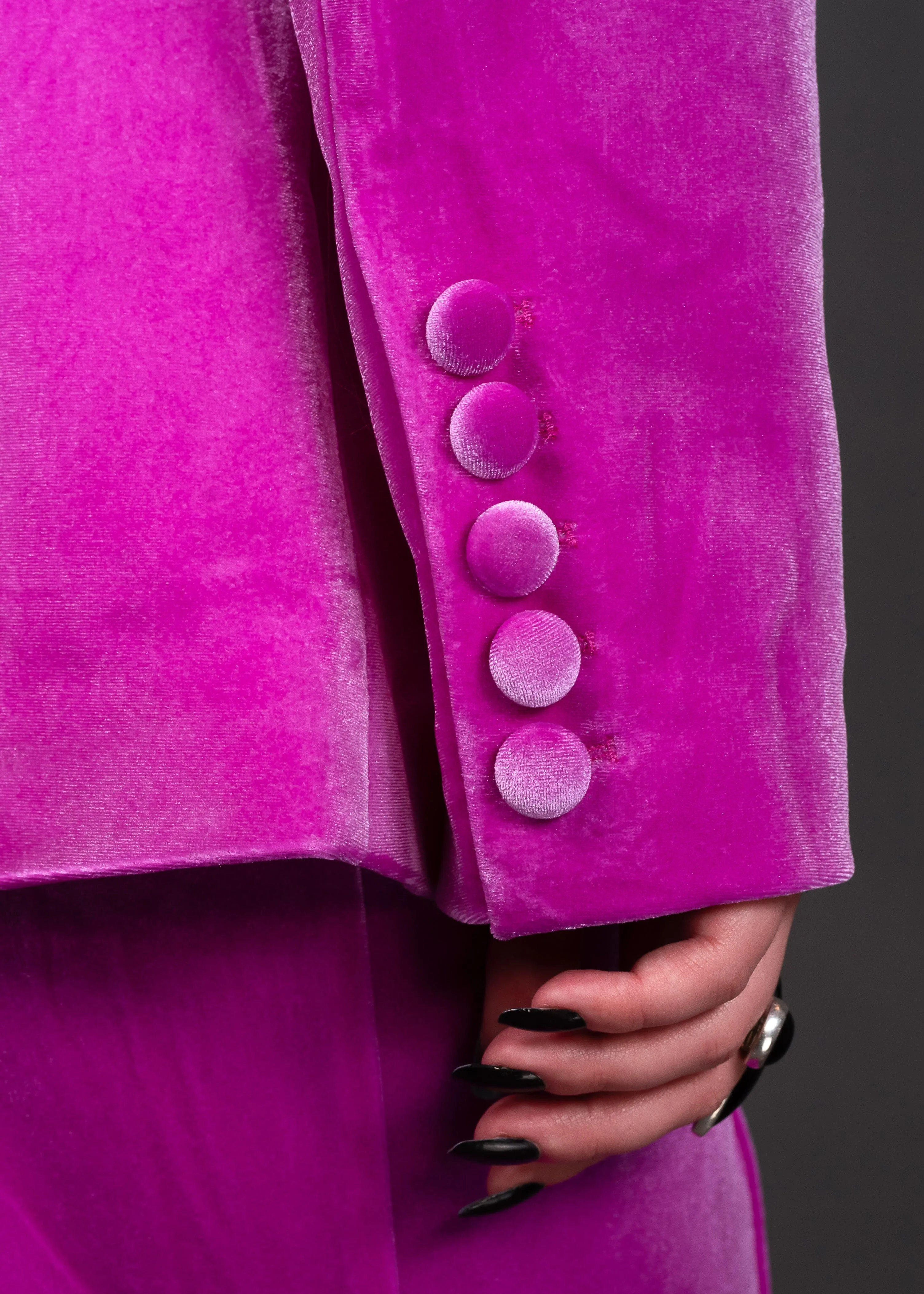 Hot Pink Velvet Blazer