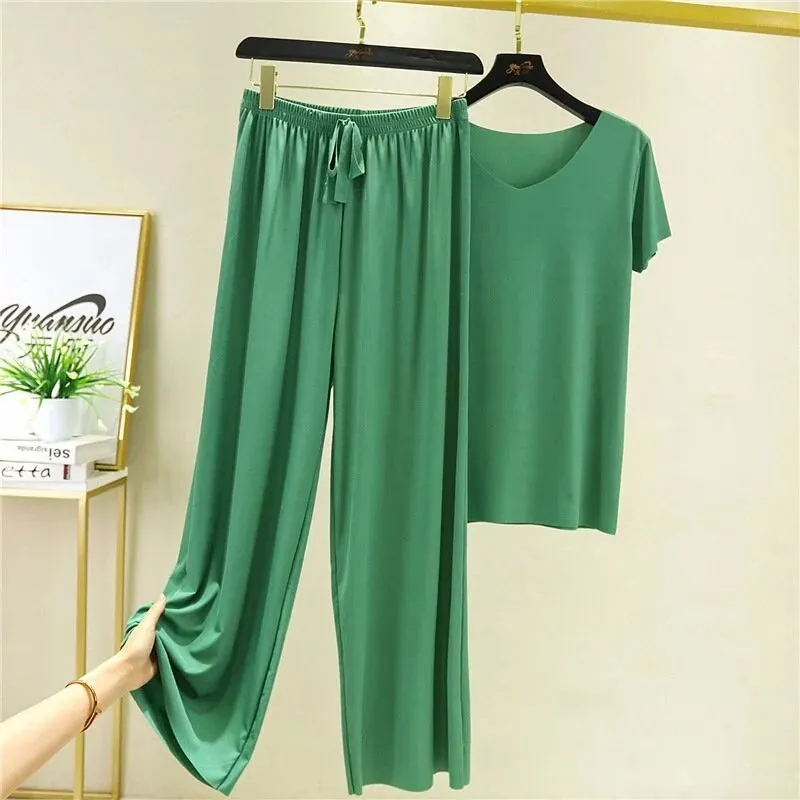 Irina - Breathable ice silk two piece set