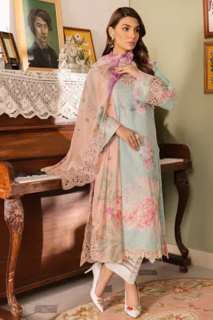 Iznik Dastaan Lawn Collection IDL-10 Manha - Floral Embroidered Fabric