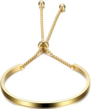 Jude Jewelers Stainless Steel Classic Plain Adjustable Size Cuff Style Bangle Bracelet